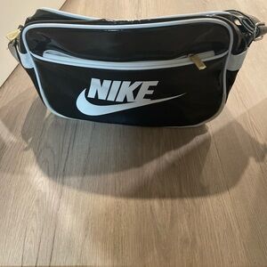 Retro vinyl Nike messenger bag unisex